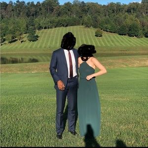 Nouvelle Amsale Norah Bridesmaid Dress in Hunter Green. Size small.